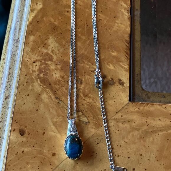 Natural Shadowkite Sterling Silver Crown Pendant - Picture 5 of 7